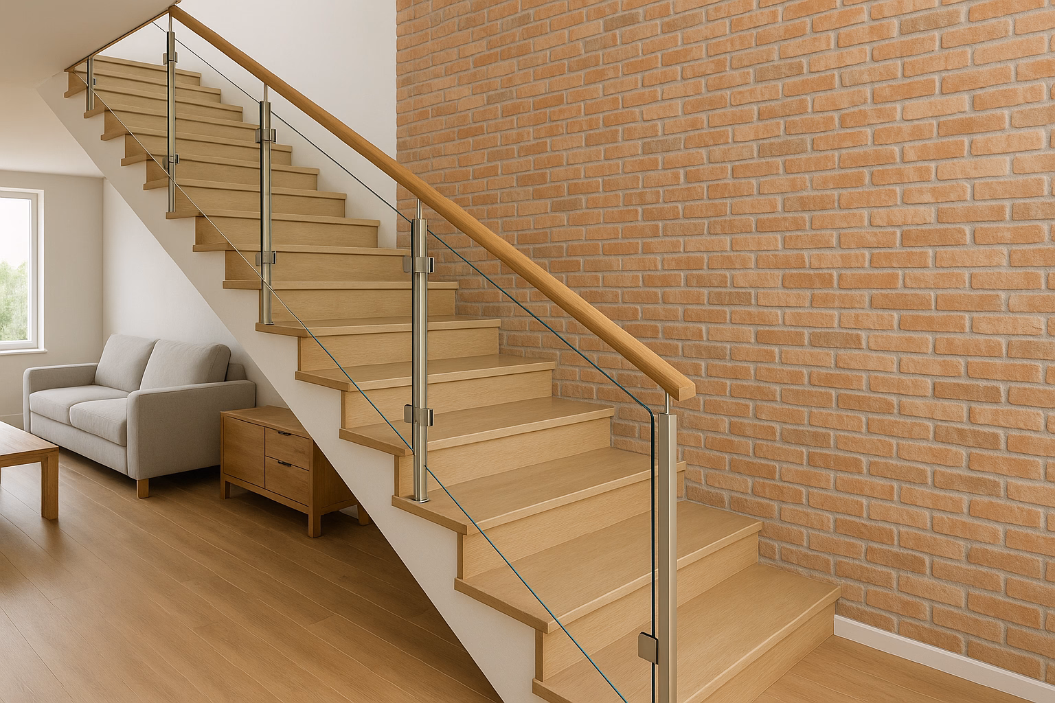 Стеклянные перила для лестниц